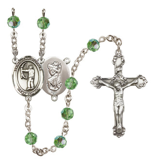 Sterling Silver 6mm Saint Christopher/Archery Rosary