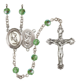 Sterling Silver 6mm Saint Christopher / Rugby Rosary
