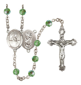 Sterling Silver 6mm Saint Christopher/Water Polo Men Rosary