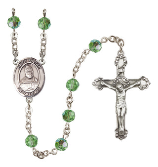 Sterling Silver 6mm Saint Fabian  Engraved Catholic Rosaries