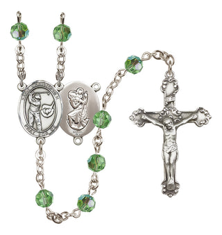 Sterling Silver 6mm Saint Christopher/Golf Rosary
