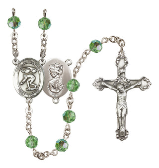 Sterling Silver 6mm Saint Christopher/Swimming Rosary