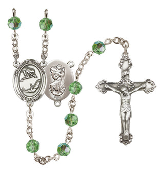 Sterling Silver 6mm Saint Christopher/Gymnastics Rosary