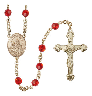 14kt Gold Filled 6mm San Jose  Engraved Catholic Rosaries