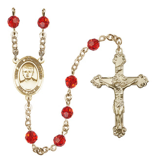 14 Karat Gold-Filled 6mm Austrian Crystal Saint Jose Sanchez del Rio Rosary in Ruby