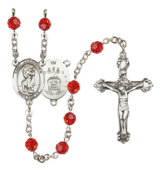 Sterling Silver 6mm Saint Christopher / Air Force Rosary