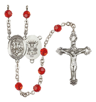Sterling Silver 6mm Saint George / Navy Rosary