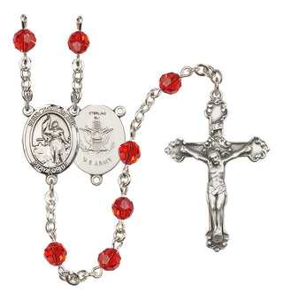 Sterling Silver 6mm Saint Joan of Arc / Army Rosary