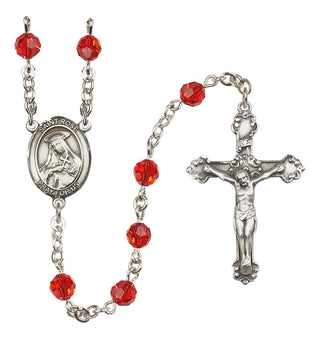 Sterling Silver 6mm Saint Rose of Lima  Engraved Catholic Rosaries