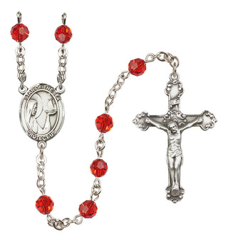 Sterling Silver 6mm Austrian Crystal Our Lady Star of the Sea Rosary in Ruby