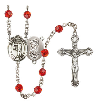 Sterling Silver 6mm Saint Christopher/Archery Rosary
