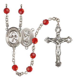 Sterling Silver 6mm Saint Christopher / Field Hockey Rosary