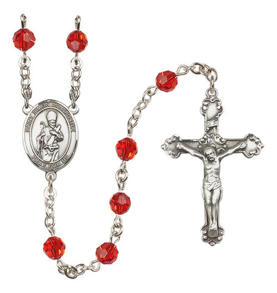 Sterling Silver & Crystal St. Simon the Apostle Rosary | Ruby