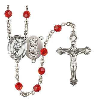 Sterling Silver 6mm Saint Christopher/Softball Rosary