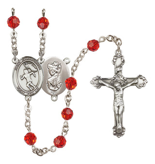 Sterling Silver 6mm Saint Christopher/Track&Field-Women Rosary
