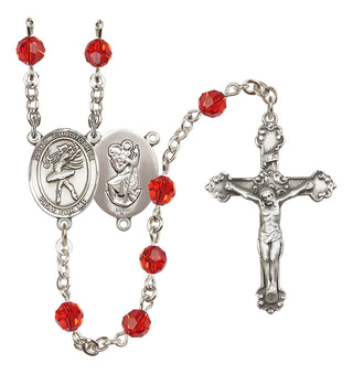 Sterling Silver 6mm Saint Christopher/Dance Rosary