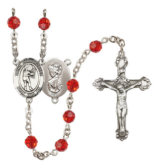 Sterling Silver 6mm Saint Christopher/Basketball-Women Rosary