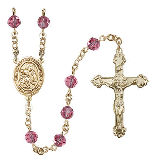 14 Karat Gold-Filled 6mm Austrian Crystal Our Lady of the Precious Blood Rosary in Rose