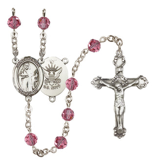 Sterling Silver 6mm Saint Brendan the Navigator/Navy Rosary