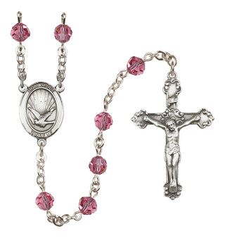 Sterling Silver 6mm Holy Spirit  Engraved Catholic Rosaries