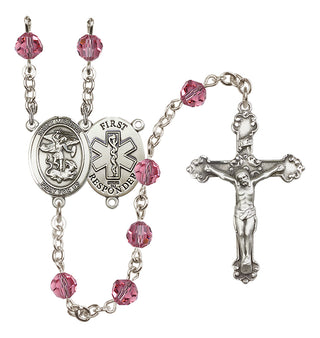 Sterling Silver 6mm Saint Michael/1St Responder Rosary