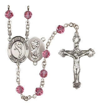 Sterling Silver 6mm Saint Christopher/Martial Arts Rosary