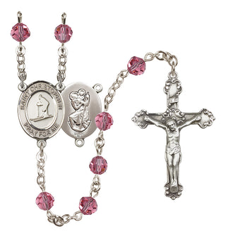 Sterling Silver 6mm Saint Christopher / Skiing Rosary