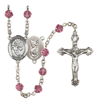 Sterling Silver 6mm Saint Christopher/Basketball Rosary