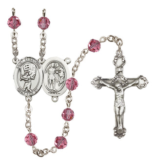 Sterling Silver 6mm Saint Sebastian / Baseball Rosary