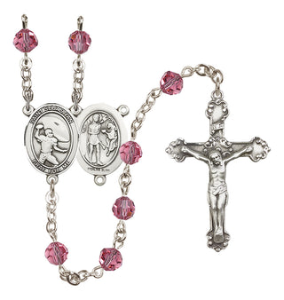 Sterling Silver 6mm Saint Sebastian / Football Rosary