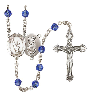 Sterling Silver 6mm Saint Christopher/Gymnastics  Engraved Catholic Rosaries
