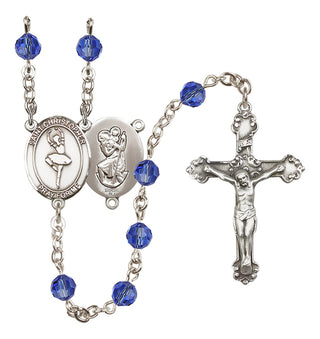 Sterling Silver 6mm Saint Christopher/Dance  Engraved Catholic Rosaries