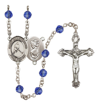 Sterling Silver 6mm Saint Christopher/Ice Hockey Rosary