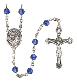 Sterling Silver 6mm Virgen de Lourdes  Engraved Catholic Rosaries