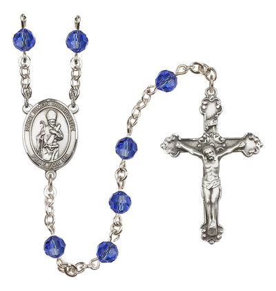 Sterling Silver & Crystal St. Simon the Apostle Rosary | Sapphire