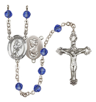 Sterling Silver 6mm Saint Christopher/Softball Rosary