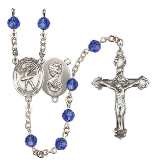 Sterling Silver 6mm Saint Christopher/Dance Rosary