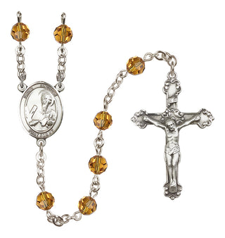 Sterling Silver 6mm Saint Andrew the Apostle  Engraved Catholic Rosaries