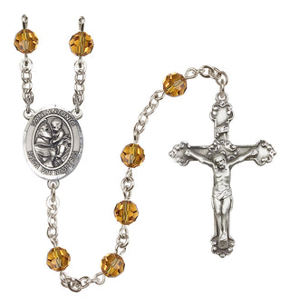 Sterling Silver 6mm San Antonio  Engraved Catholic Rosaries