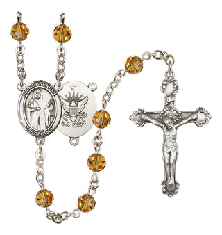 Sterling Silver 6mm Saint Brendan the Navigator/Navy Rosary