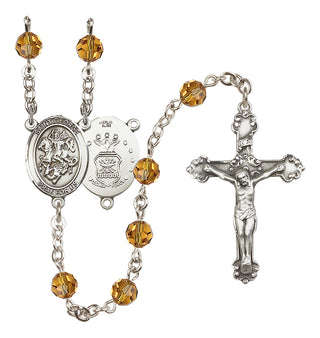 Sterling Silver 6mm Saint George / Air Force Rosary