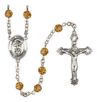 Sterling Silver 6mm San Miguel Arcangel  Engraved Catholic Rosaries