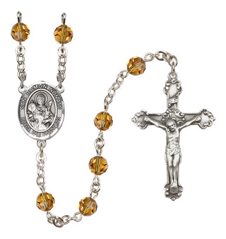 Sterling Silver 6mm Austrian Crystal San Ramon Nonato Rosary in Topaz