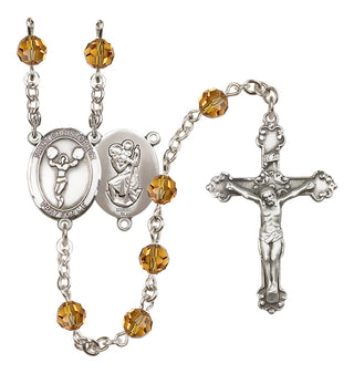 Sterling Silver 6mm Saint Christopher/Cheerleading  Engraved Catholic Rosaries
