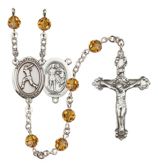 Sterling Silver 6mm Saint Sebastian / Softball Rosary