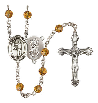 Sterling Silver 6mm Saint Christopher/Archery Rosary