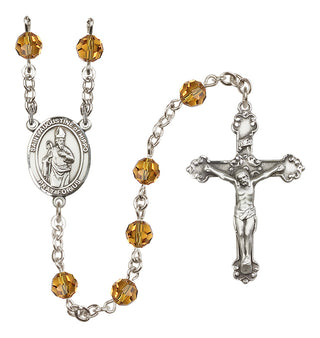 Sterling Silver 6mm Saint Augustine of Hippo  Engraved Catholic Rosaries