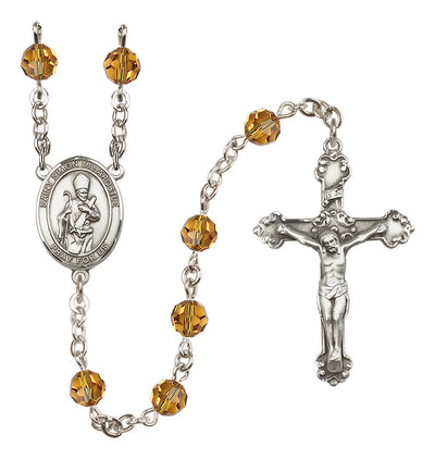 Sterling Silver & Crystal St. Simon the Apostle Rosary | Topaz