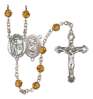 Sterling Silver 6mm Saint Christopher/Golf Rosary