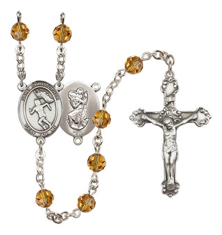 Sterling Silver 6mm Saint Christopher/Track&Field-Women Rosary